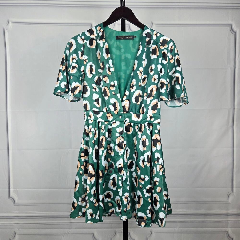 House of Harlow 1960 x REVOLVE Green Leopard Print Mini Dress – Size S